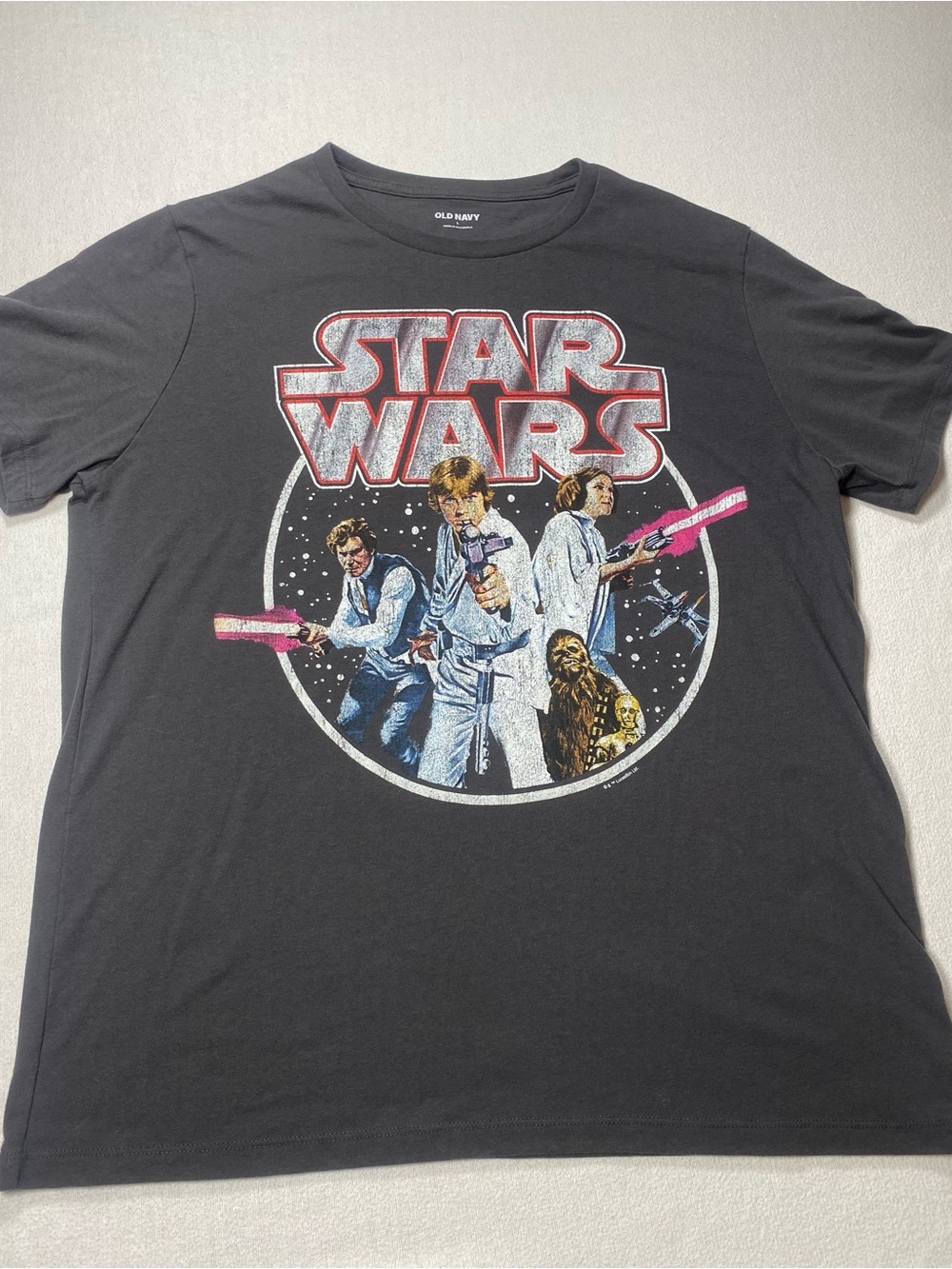 Old Navy Black Star Wars Retro Crewneck Graphic Tee